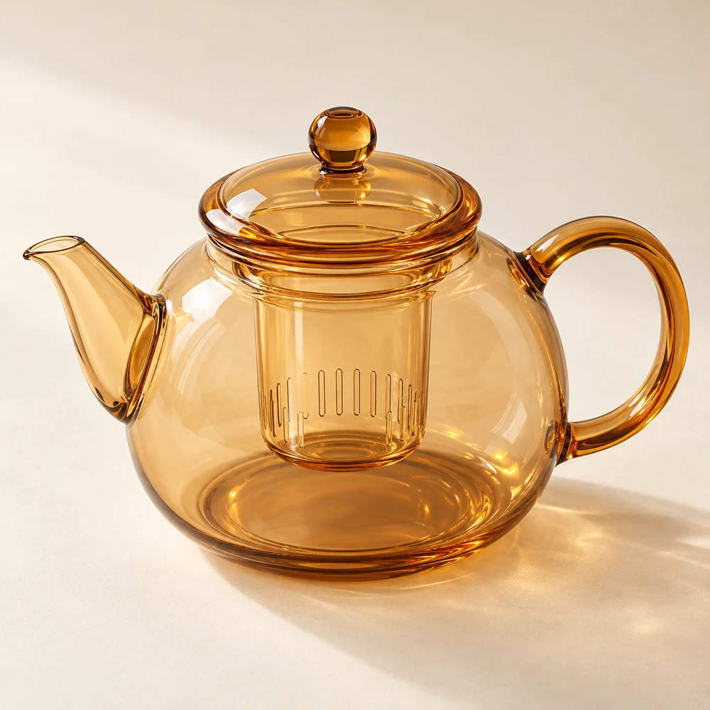Amber Glass Teapot in Amber