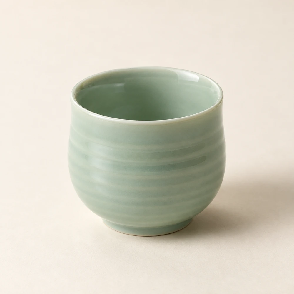 Celadon Ripple Teacup in Celadon