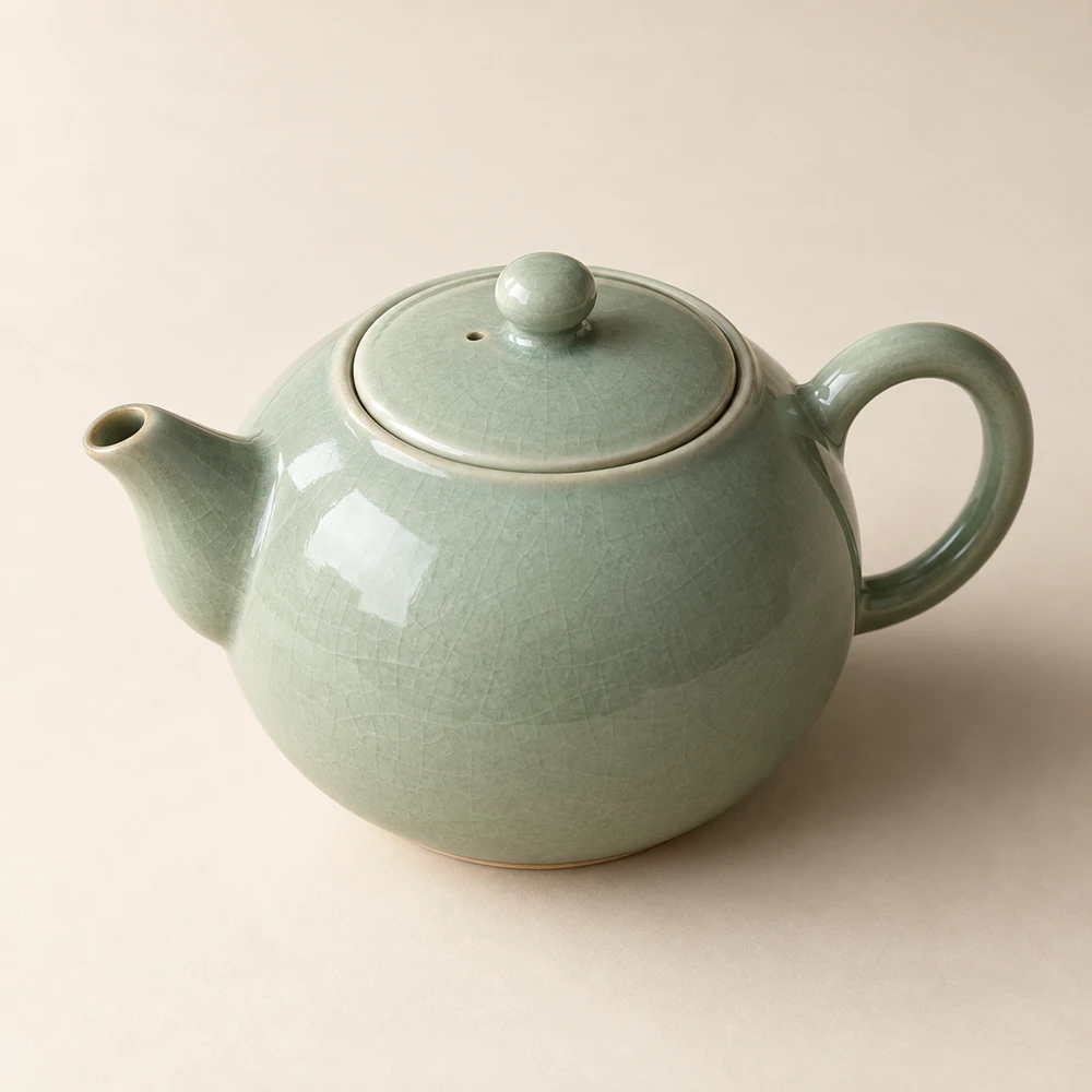 Celadon Round Teapot in Celadon