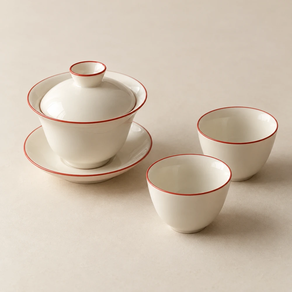Cinnabar Gaiwan Tea Set in Cinnabar