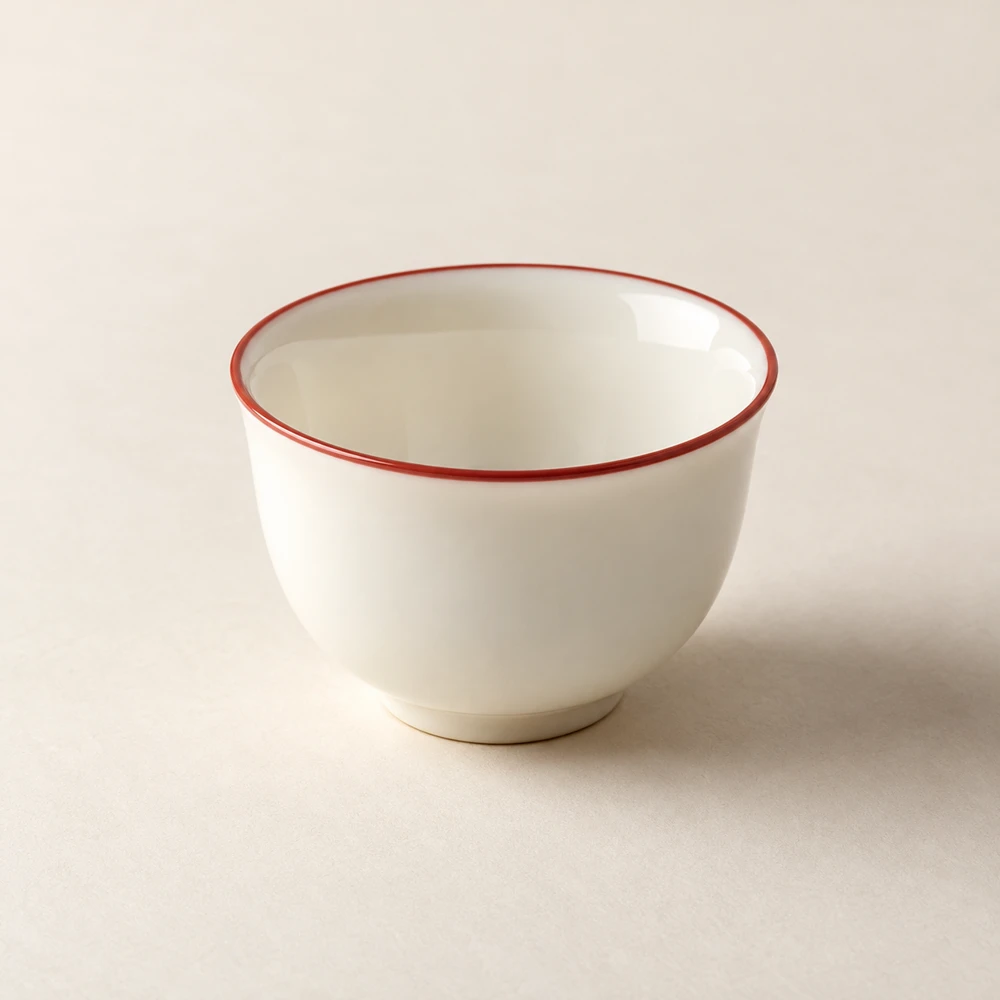 Cinnabar Rim Teacup in Cinnabar